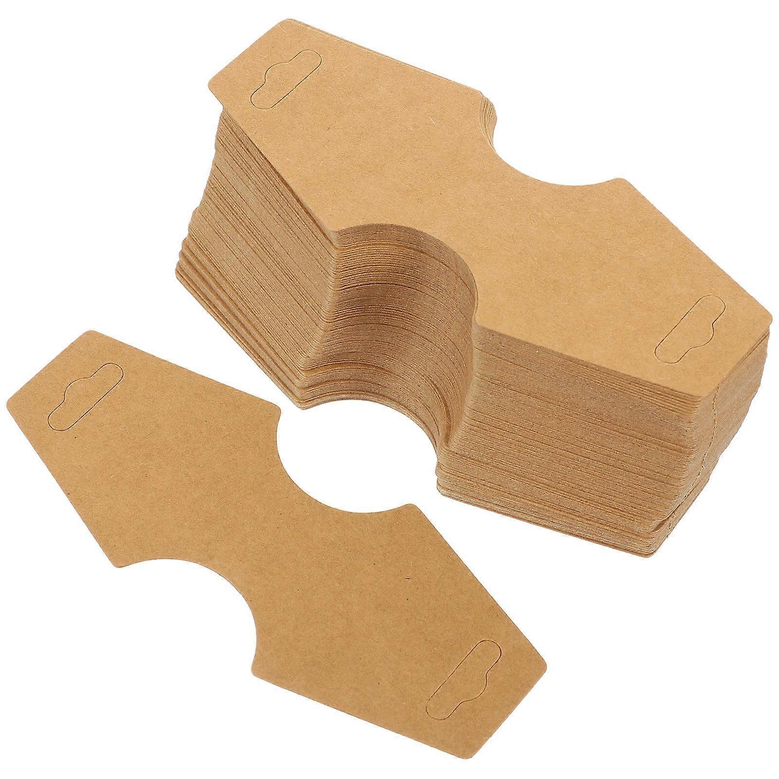Kraft Paper Bracelet Display Cards 400Pcs Jewelry Display Daily Use 12.4X5Cm Coffee Practical Rectangular