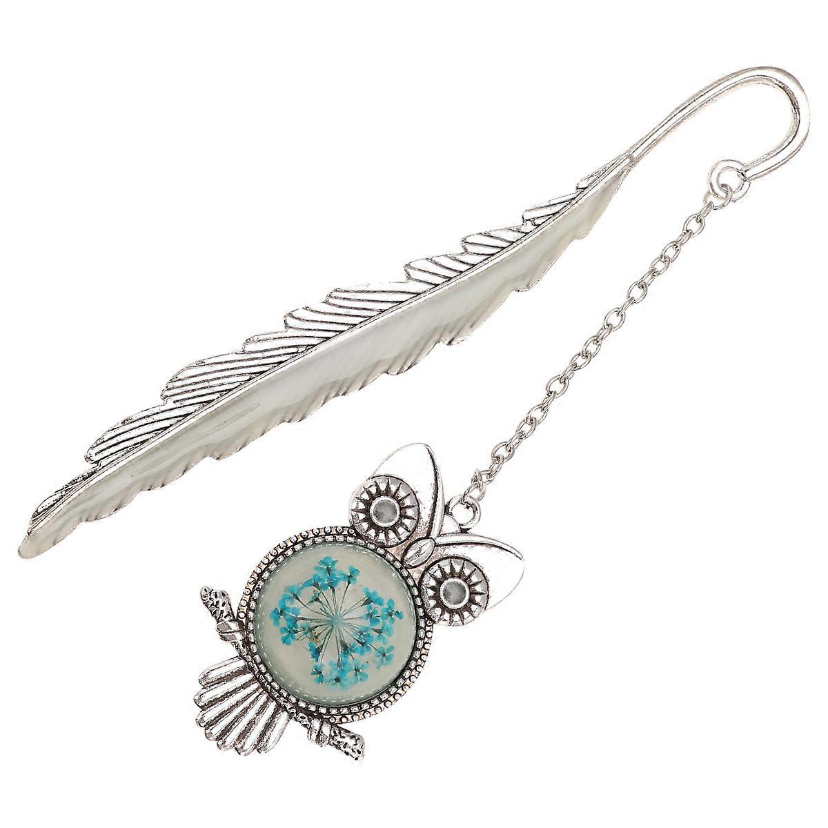 Creative Vintage Bookmark Metal Silver Luminous Page Marker for Note Marking