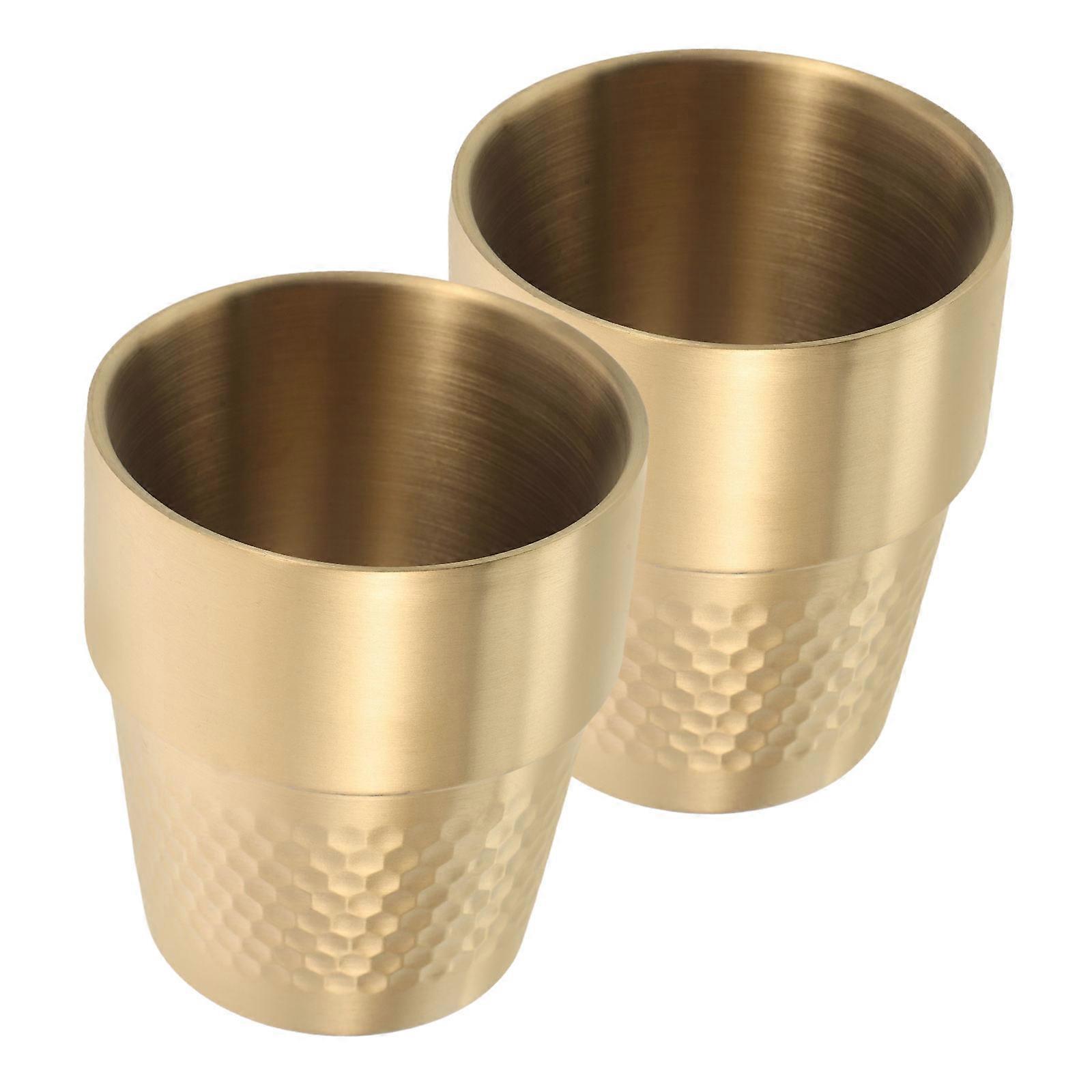 Golden Stainless Steel Insulated Drinking Cups for Home Use 6Pcs Set