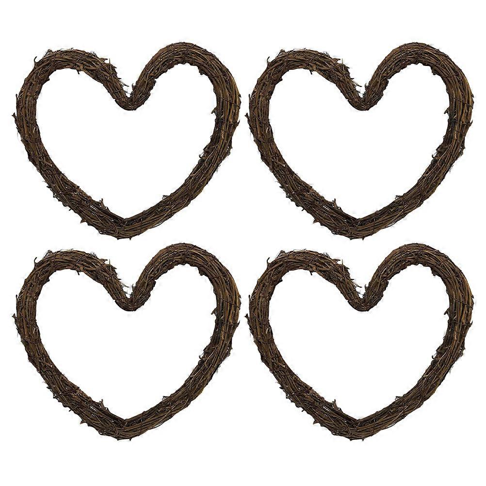 Heart-Shaped Wreath Rattan Frame for DIY Crafting with 12 Pieces