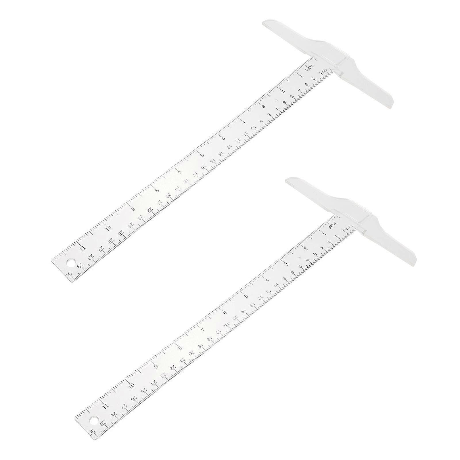 Academic T-Ruler Plastic Measuring Straight Rulers for Students Use 6Pcs