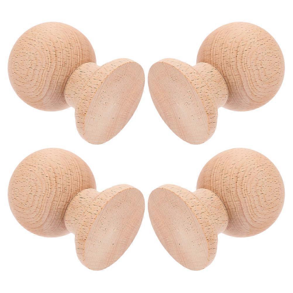 Small Wooden Finials For Crafting DIY Decoration Ideal For Home Decor Projects Khaki Color Featuring Decorative Design 4Pcs