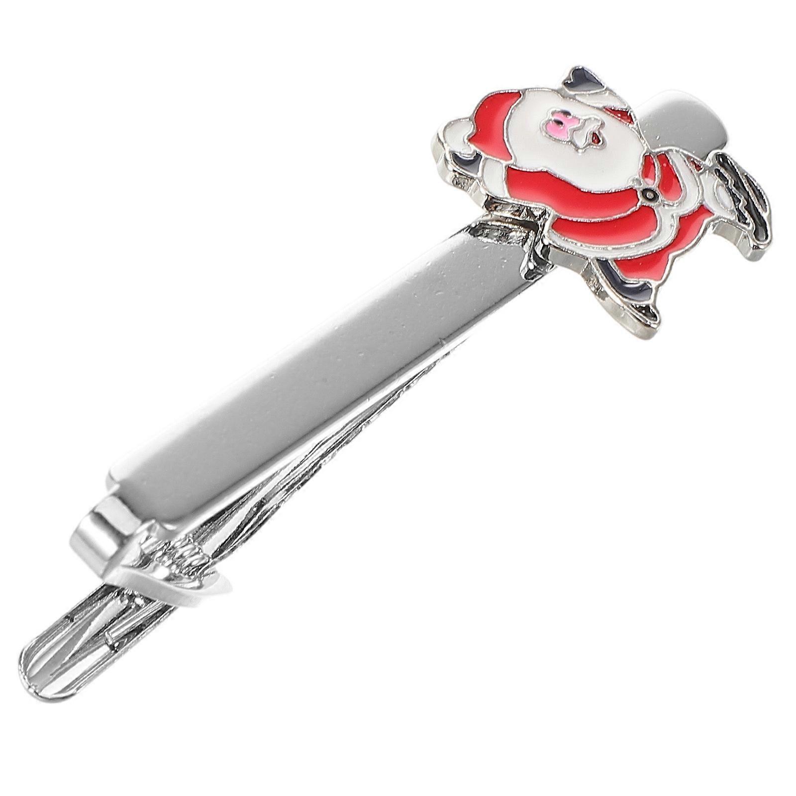 4Pcs Christmas Tie Clip For Men Featuring Santa Claus Design Ideal For Holiday Parties And Office Use With Tie Fastening Function