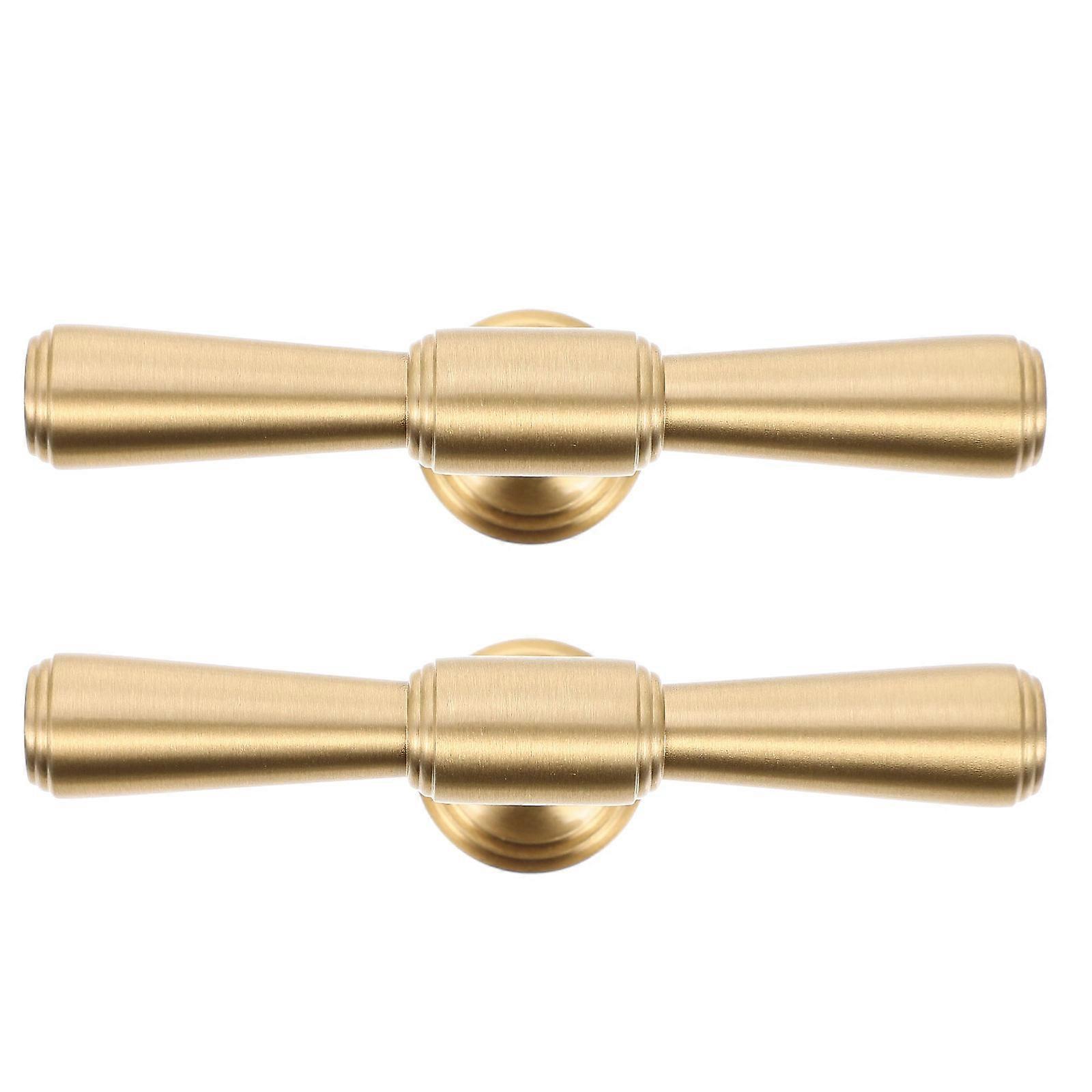 Wardrobe Door Handle T Bar Pull Handles for Decoration 4Pcs Golden Brass