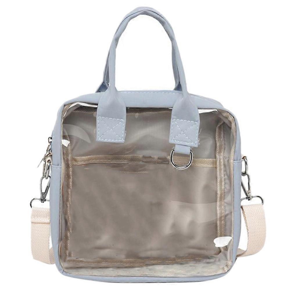 Crossbody Canvas Shoulder Bag for Shopping Blue Nylon Storage with 1Pc