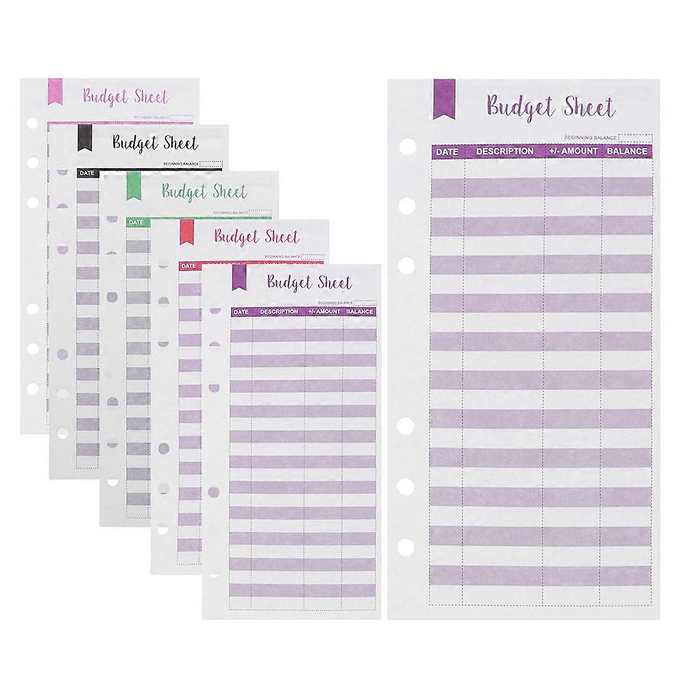 Portable Budget Sheets 60 Sheets Expense Tracking Cards For Individuals Assorted Color Practical Design 60Sheets