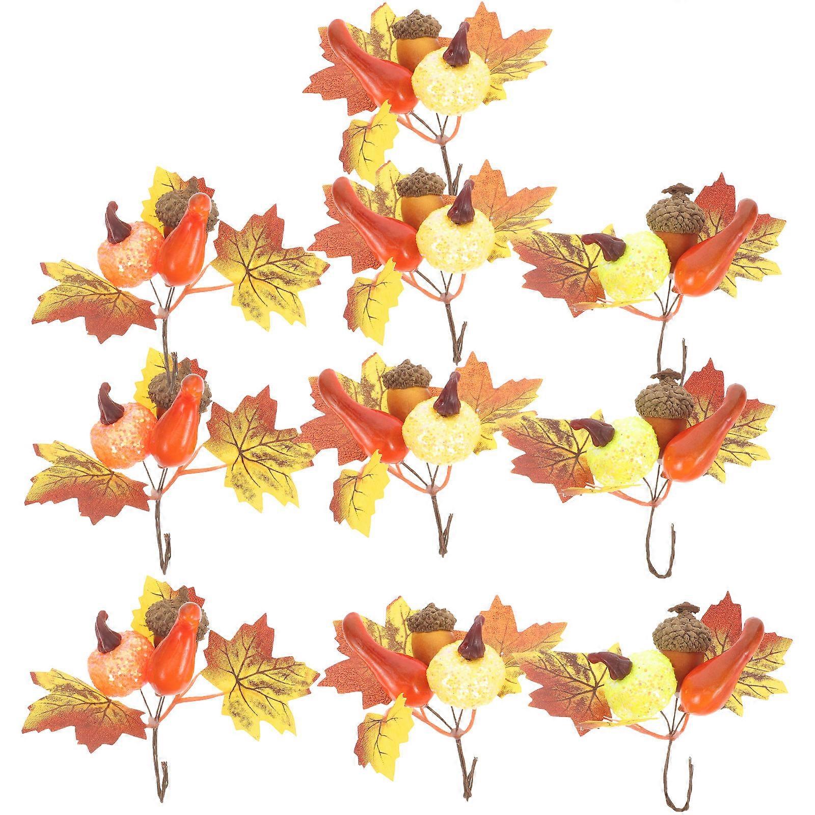 Harvest Pumpkin Maple Leaves Decor for Autumn 50Pcs Plastic Material