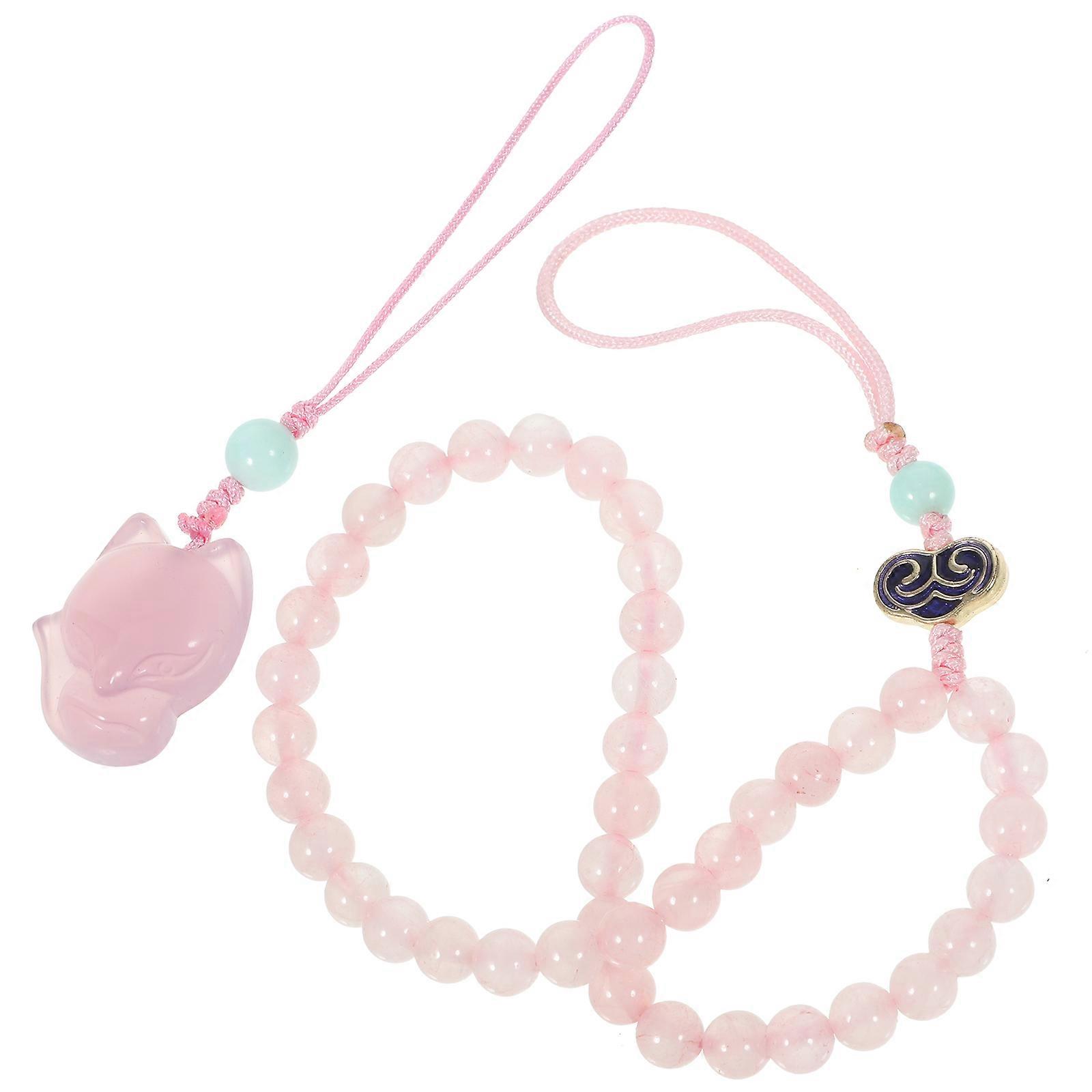 Phone Strap Short Phone Chain for Cellphone Safety 3Pcs Pink Crystal Design