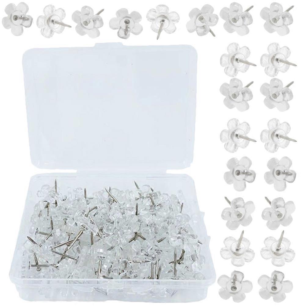 Pushpins 400Pcs Multi-Function Thumbtacks Ideal For Art Projects And Office Use Transparent Color Round Shape Fixing