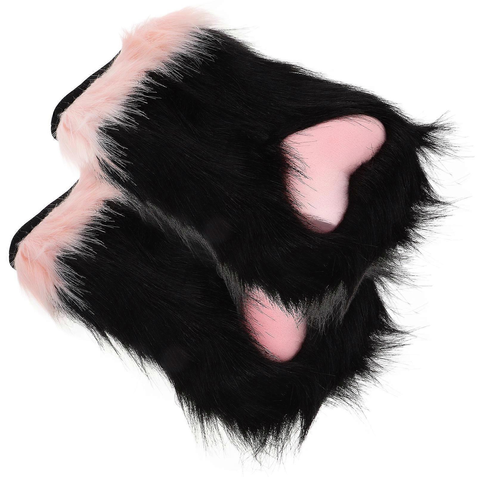Animal Costume Plush Gloves Performance Prop For Cosplayers In Adorable Cat Paw Shape Made Of Soft Material 3 Pairs