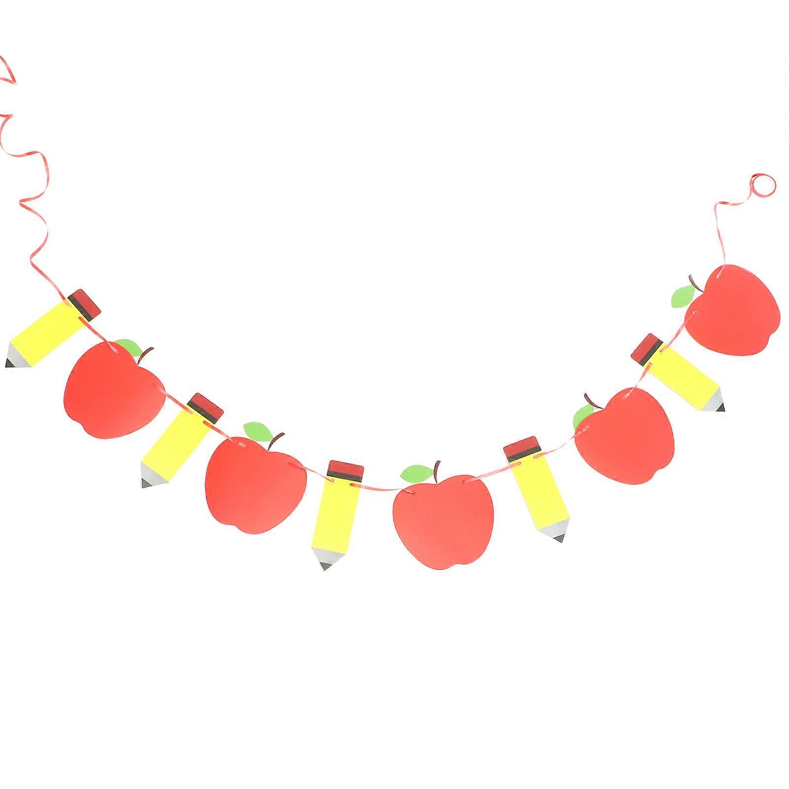 Apple and Pencil Banner for Decoration 1Set of Classroom Welcome School Banner