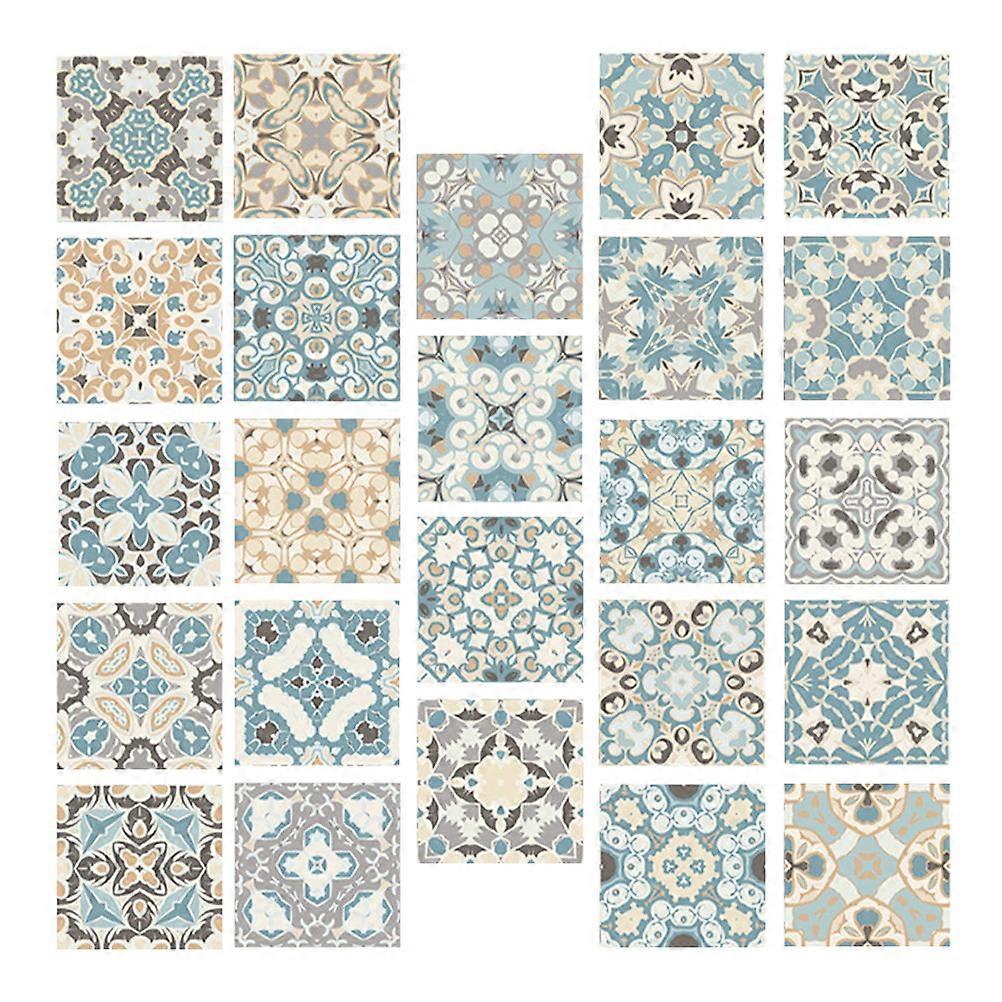 Multi Color Peel and Stick Tile Wall Tiles for Decoration 48Pcs PVC Material