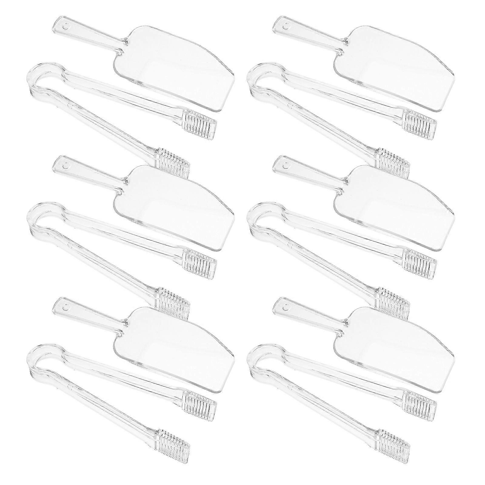 Ice Tongs Plastic Serving Utensil with 60Pcs for Buffet Food Serving