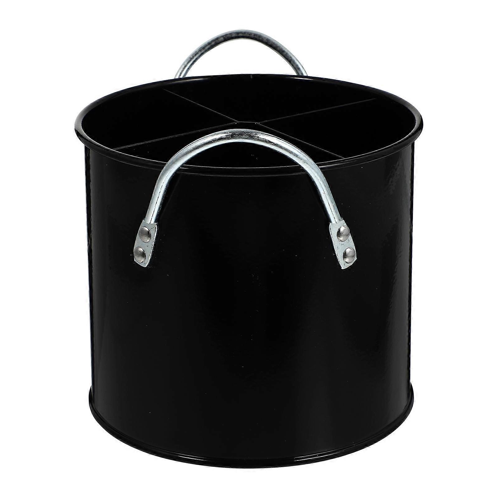 Utensils Crock Domestic Storage Bucket Elegant Tableware Container Iron 5.5×5.5×5.3in Storage 1Pack