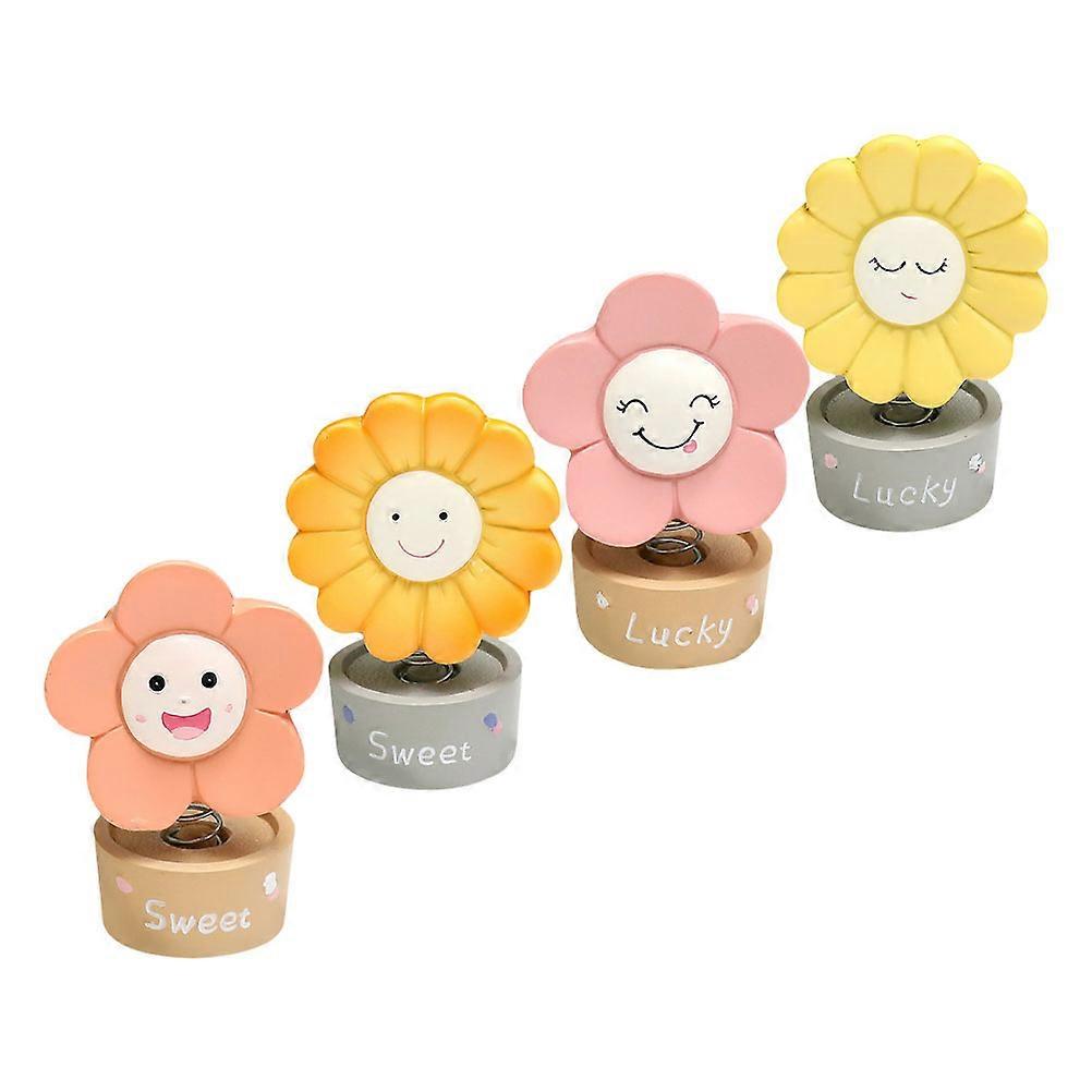 Sunflower Car Adornment Decorative Head Shaking Design 8Pcs Set