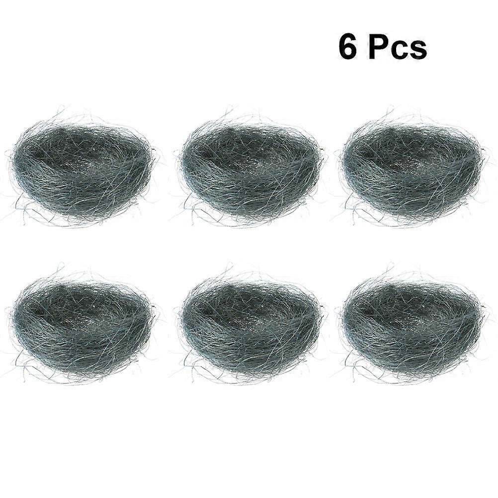 Chicken Nest Decor Simulation Hemp Thread Chicken Coop for 12Pcs Grey