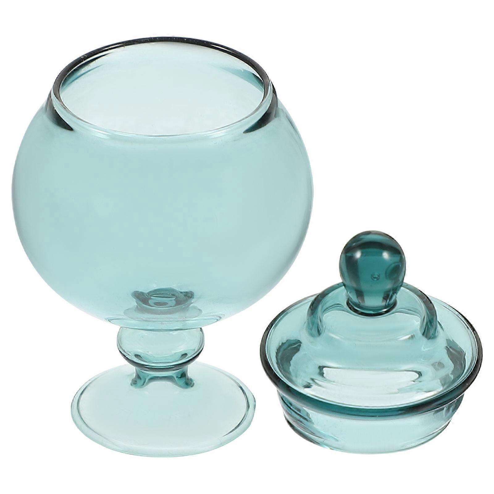 Miniature Candy Jar Glass Mini Jar for Ornament Use Blue