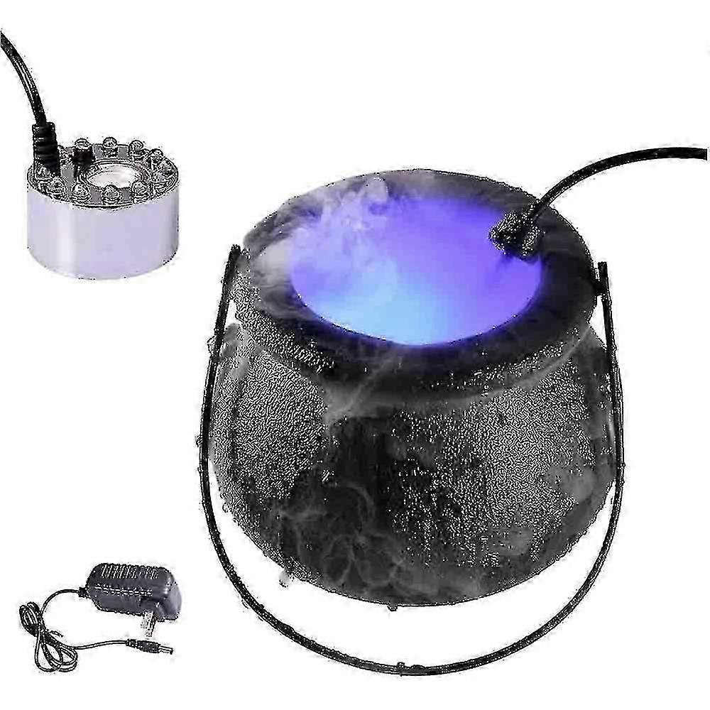 Halloween Witch Pot Smoke Machine Fog Maker Water Fountain Fogger Color Changing Fog Machine Party Prop Halloween Decoration
