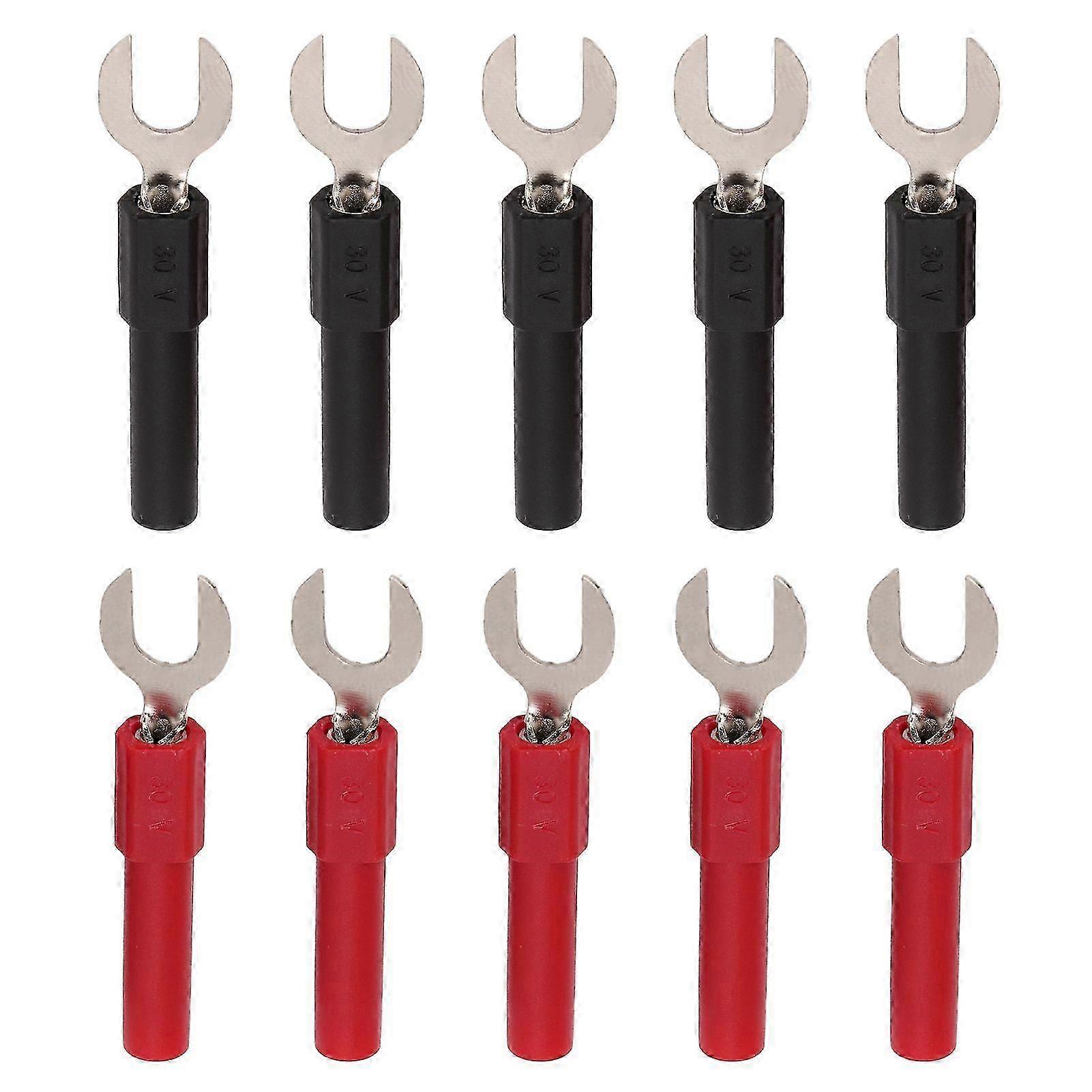High quality  4mm safety banana jack at the tail, U-plug banana socket, red and