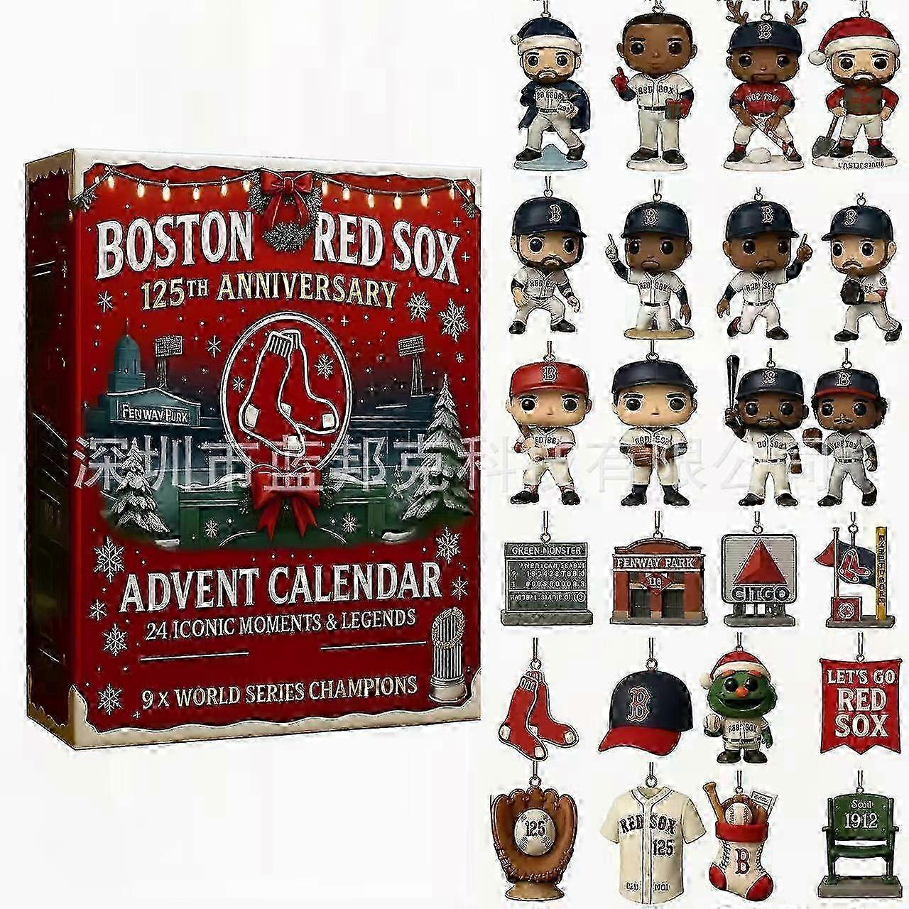 Boston Red Sox 125th Anniversary 2025 Christmas Countdown Advent Calendar Box