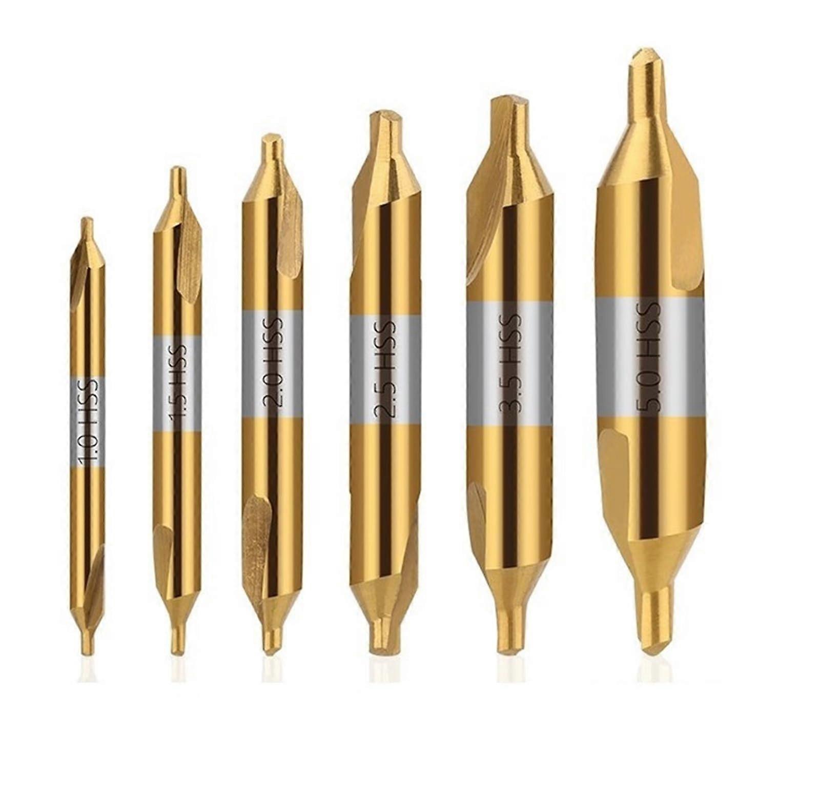 Drill Bit HSS Countersink Angle Bit Set 6 Pcs 1.0/1.5/2.0/2.5/3.5/5mm Metalworking Tools Silver