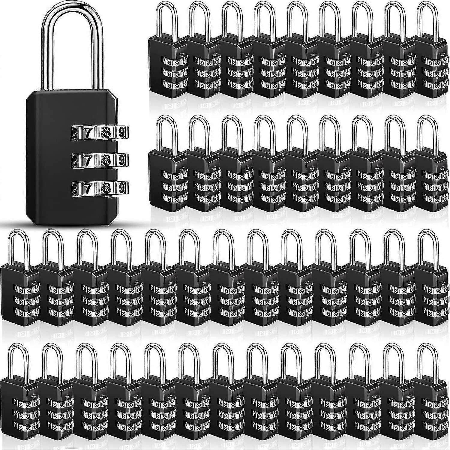 50 Pieces Small 3 Digit Combination Lock Padlock
