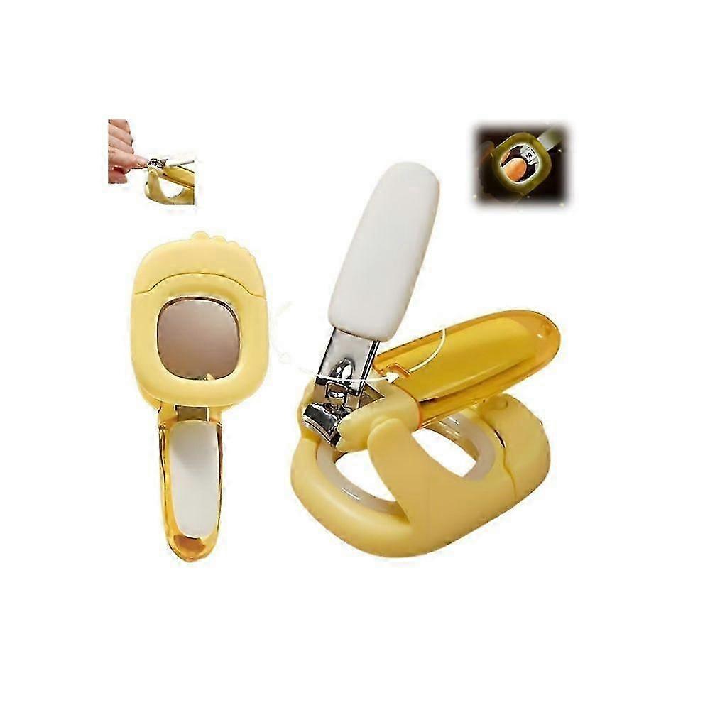 3-in-1 Nail Clipper with Fold-Away Magnifier,Led Light and Splatter Proof Case