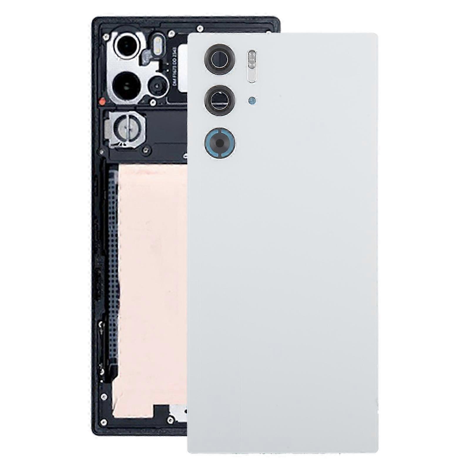ZTE nubia RedMagic 9S Pro / 9S Pro + COMPATIBLEガラスバッテリーバックカバー、カメラレンズカバー付き(ホワイト)