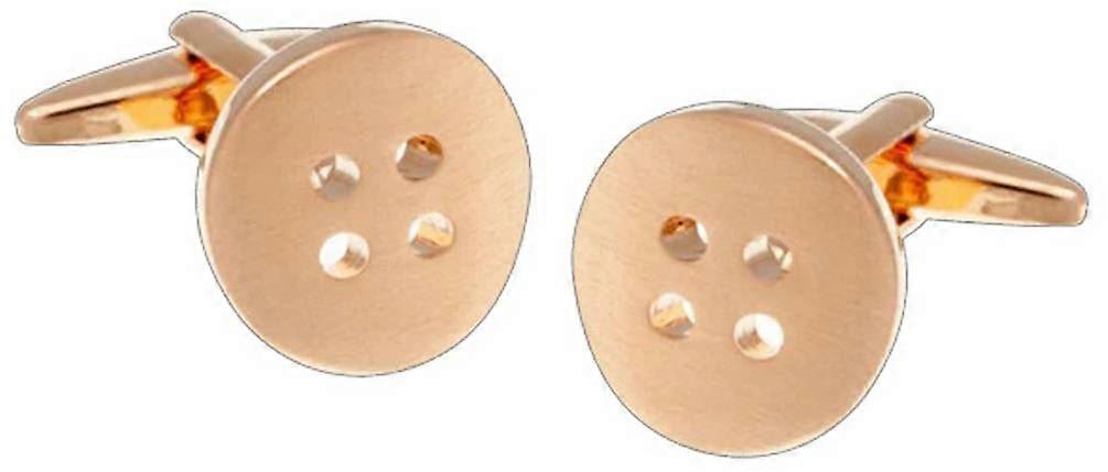 David Van Hagen Button Cufflinks - Rose Gold