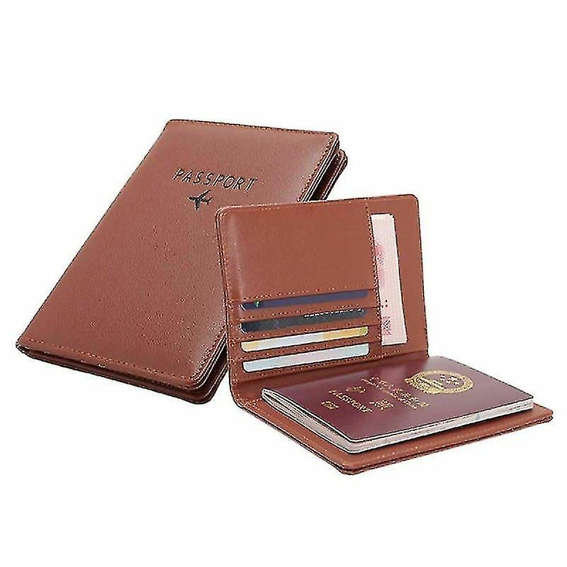 Badge Pass Holders Passport Holder In Pu Leather Brown