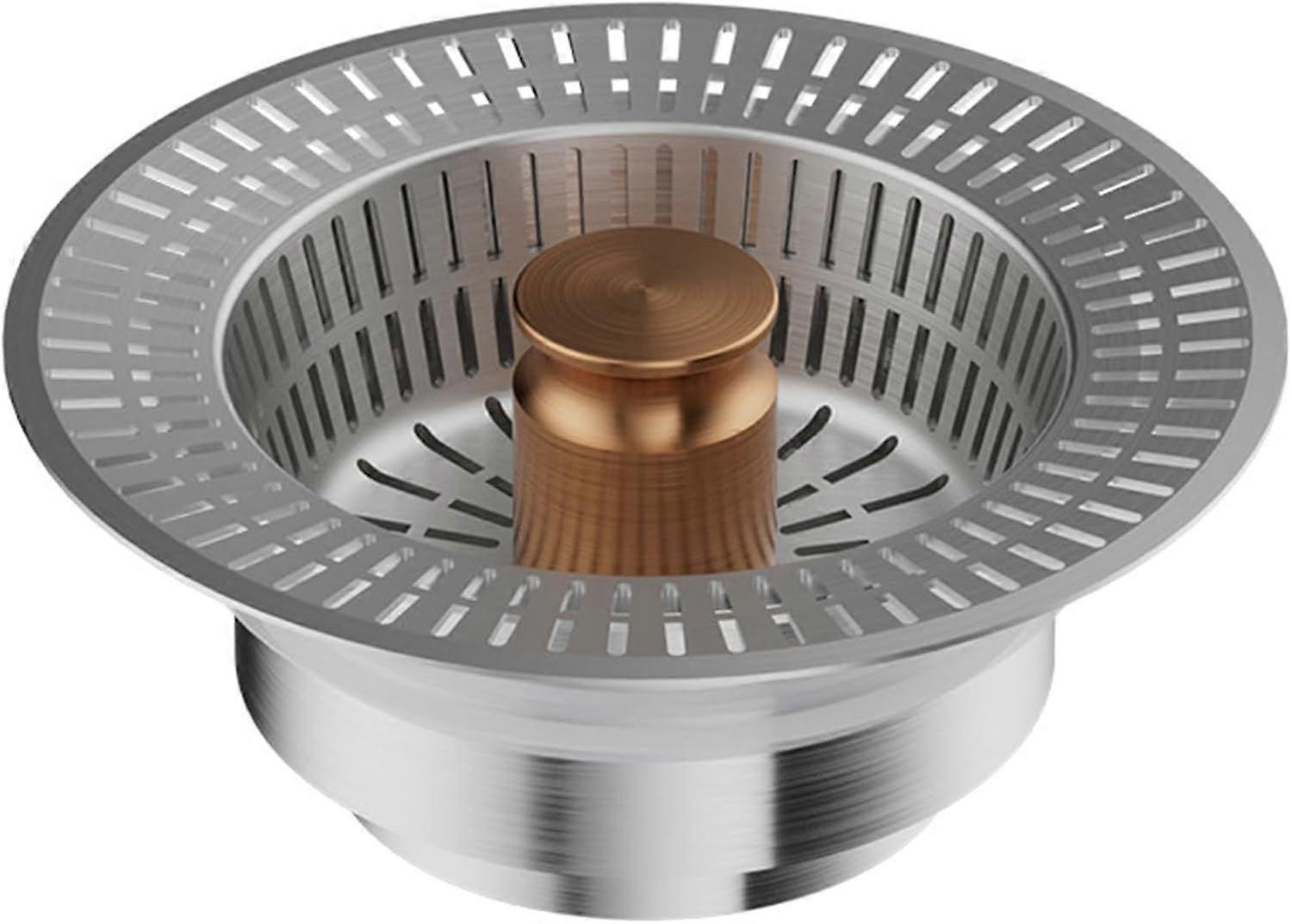 Sink Drain Strainer Baskets Stainless Steels Drain Plug Push-Type Bounce Cores