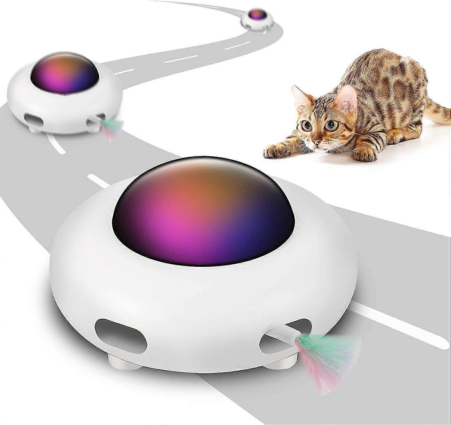 Interactive Cat Toy For Indoor Cats With Rotating Feather, Ufo Interactive Electronic Cat Toy(smart Mo