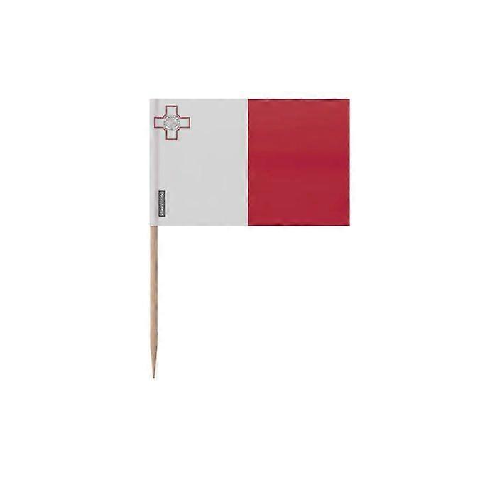 Toothpicks Maltese Flag - 6.5 cm - 100 pieces - Adhesive plastic - Bamboo stick - Pixelforma