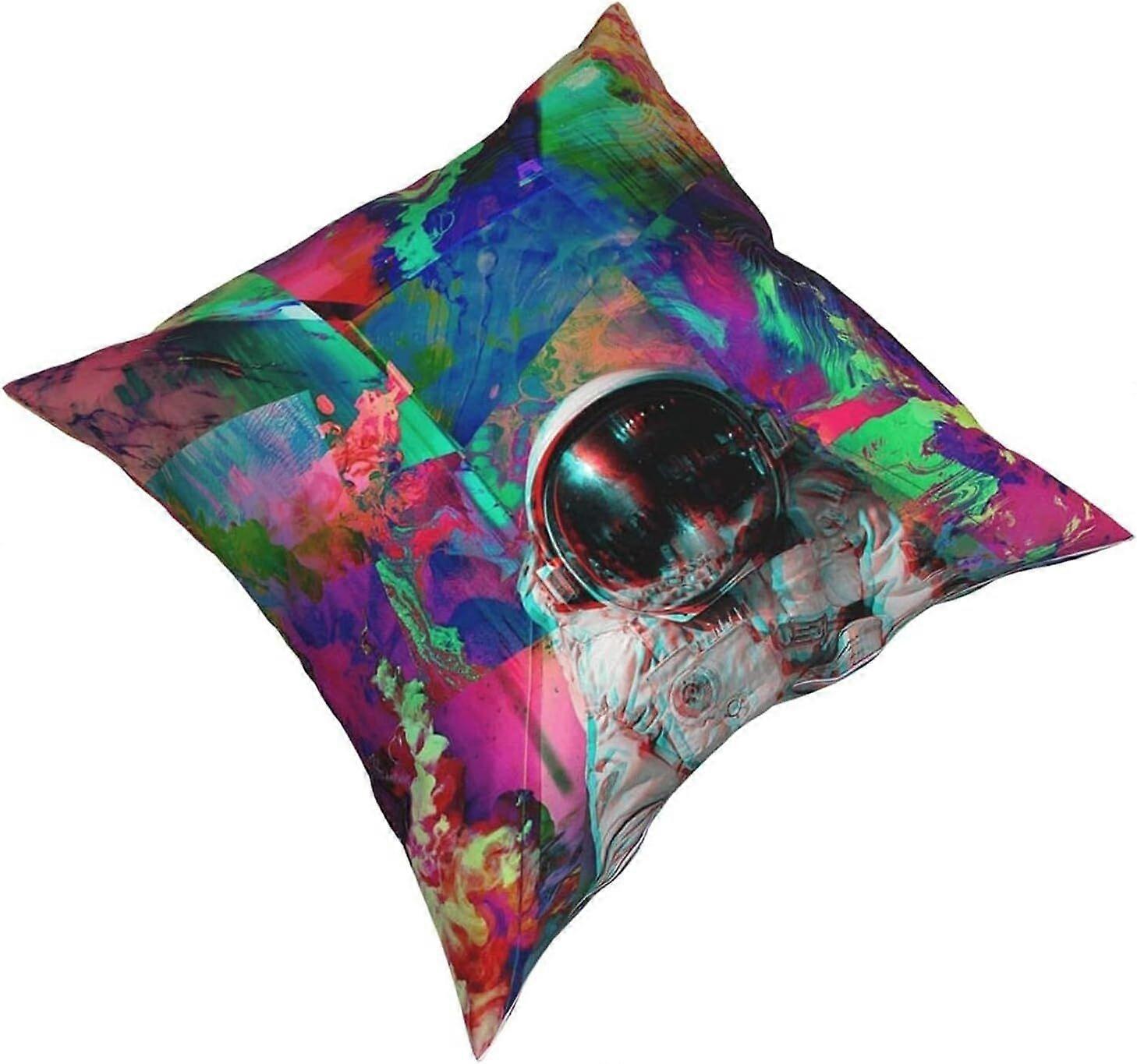 v1077トリッピングスペースマンタペストリー枕カバーファッションスクエア枕カバークッションカバー装飾スロー枕カバー18 X 18インチ45 X 45 cm -TB1077 ij1077