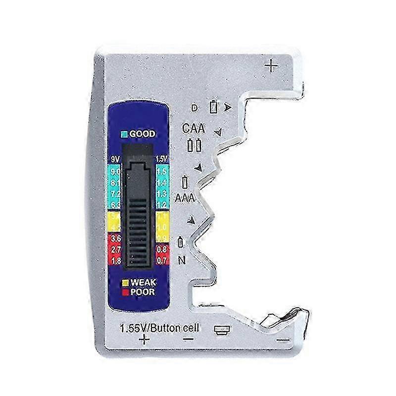 4pcs Bt-886 Digital Battery Tester Battery Check Display Battery Voltage Meter Silver