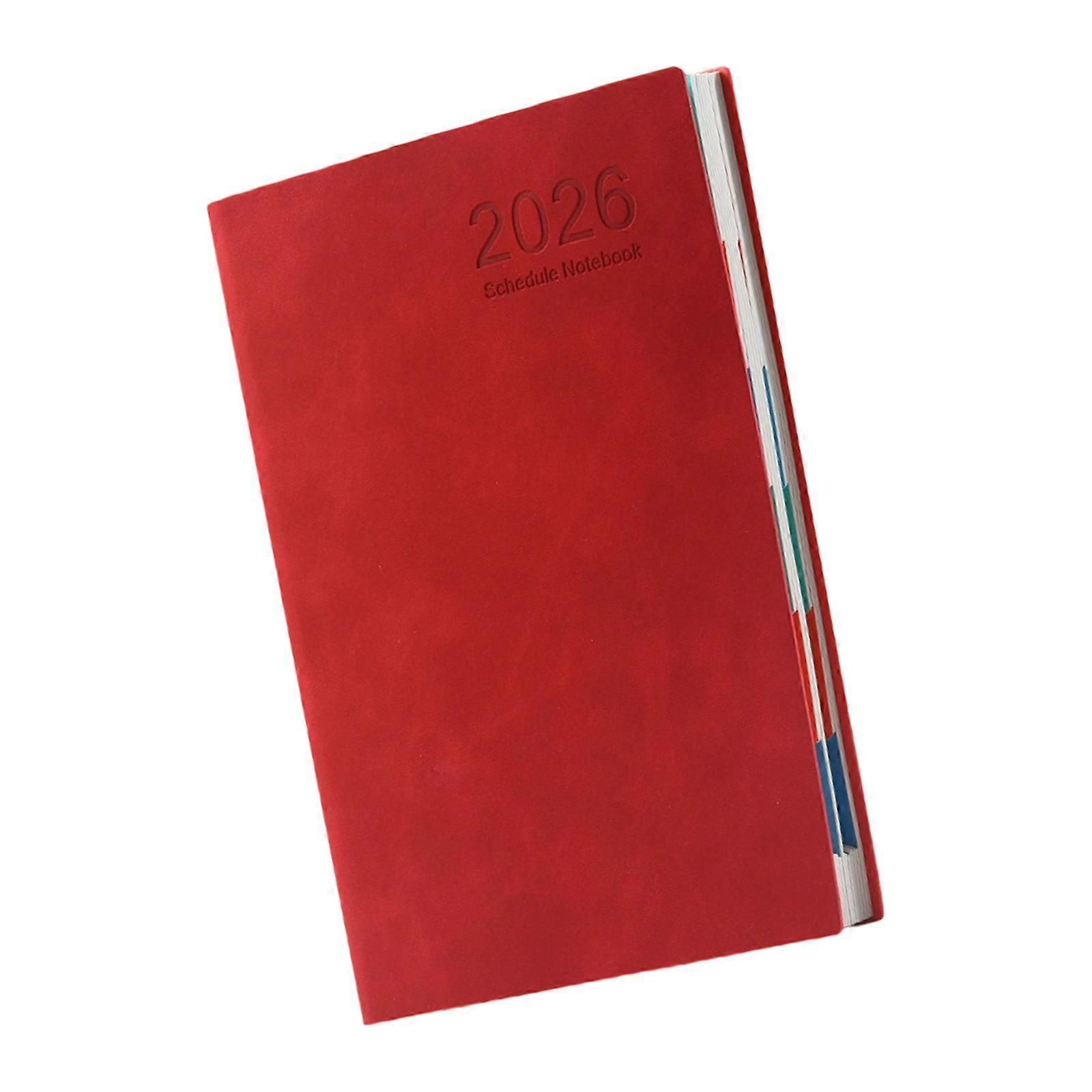 2026 Planner PU Cover Calendar Planner Schedule Notebook Journaling Notebooks For Students And Daily Journaling  Red