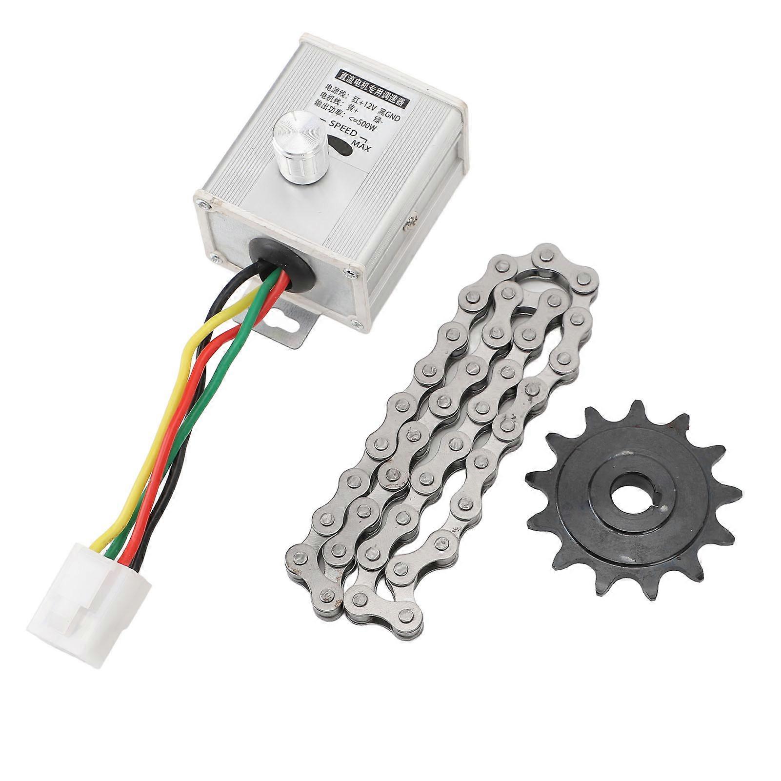 Motor Speed Controller Motor 12V500W Speed Controller Switch with 38 Sections Chain and 410 Model 13T Sprocke