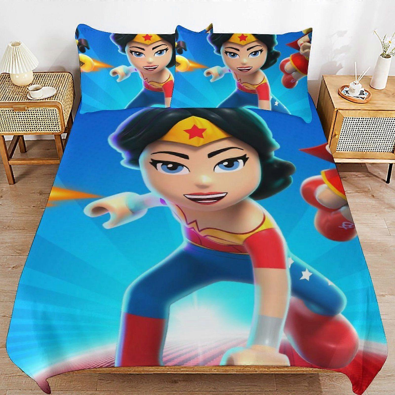 e621 DC Super Hero Girls Modern Handling Practical Sleep Set Durable Threaded Design Zipper Duvet Cover Sets Essential p621