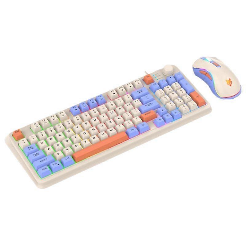 K820 jogo teclado e mouse USB com fio com três cores combinando luminescente