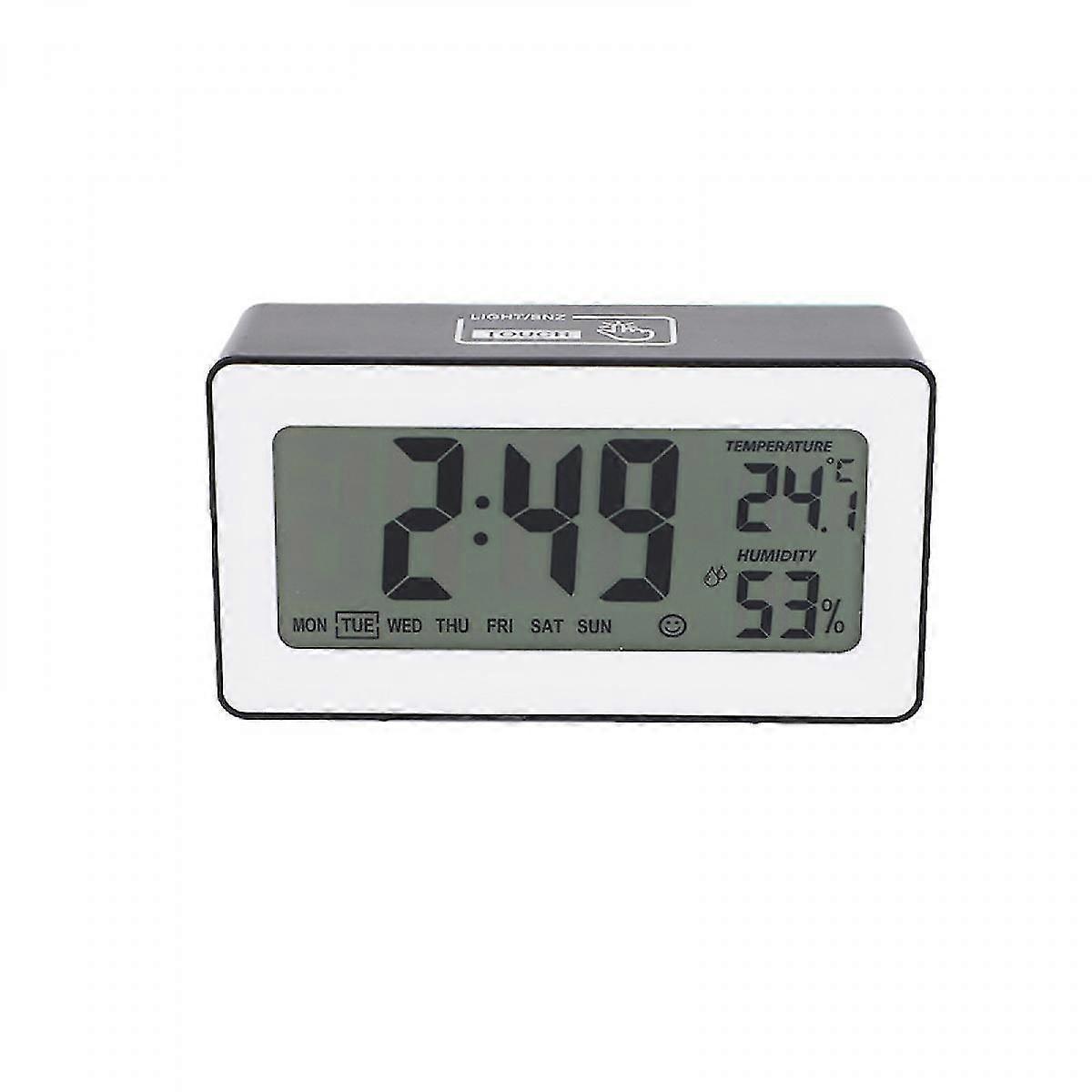 5 Inch Smart Lcd Electronic Clock Desktop With Alarm Clock Luminous Lazy Electronic Clock Multifunctional Fixed Clock Black Q