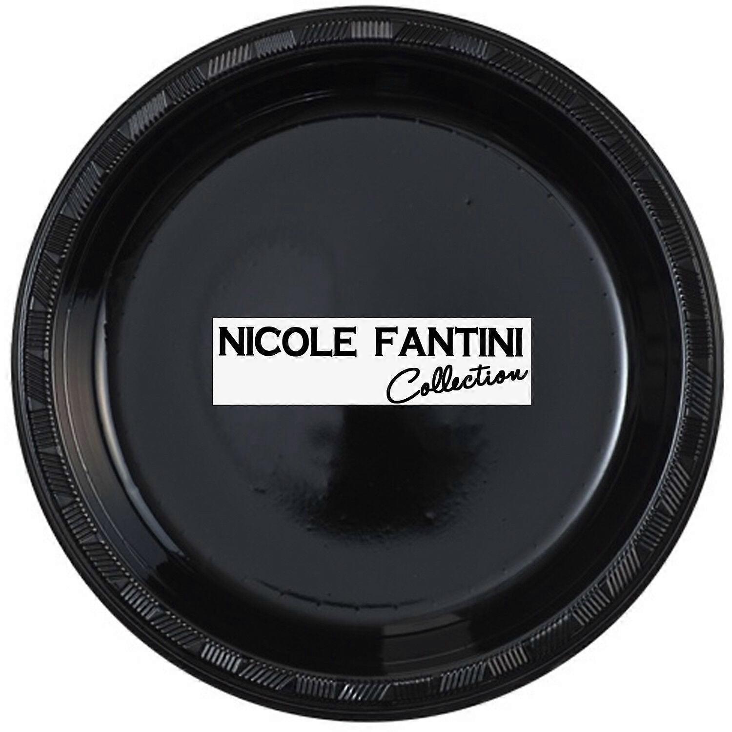 Disposable Reusable Plastic Dinner Plates Heavy Duty 10" Solid Color Set of 10 (Black)