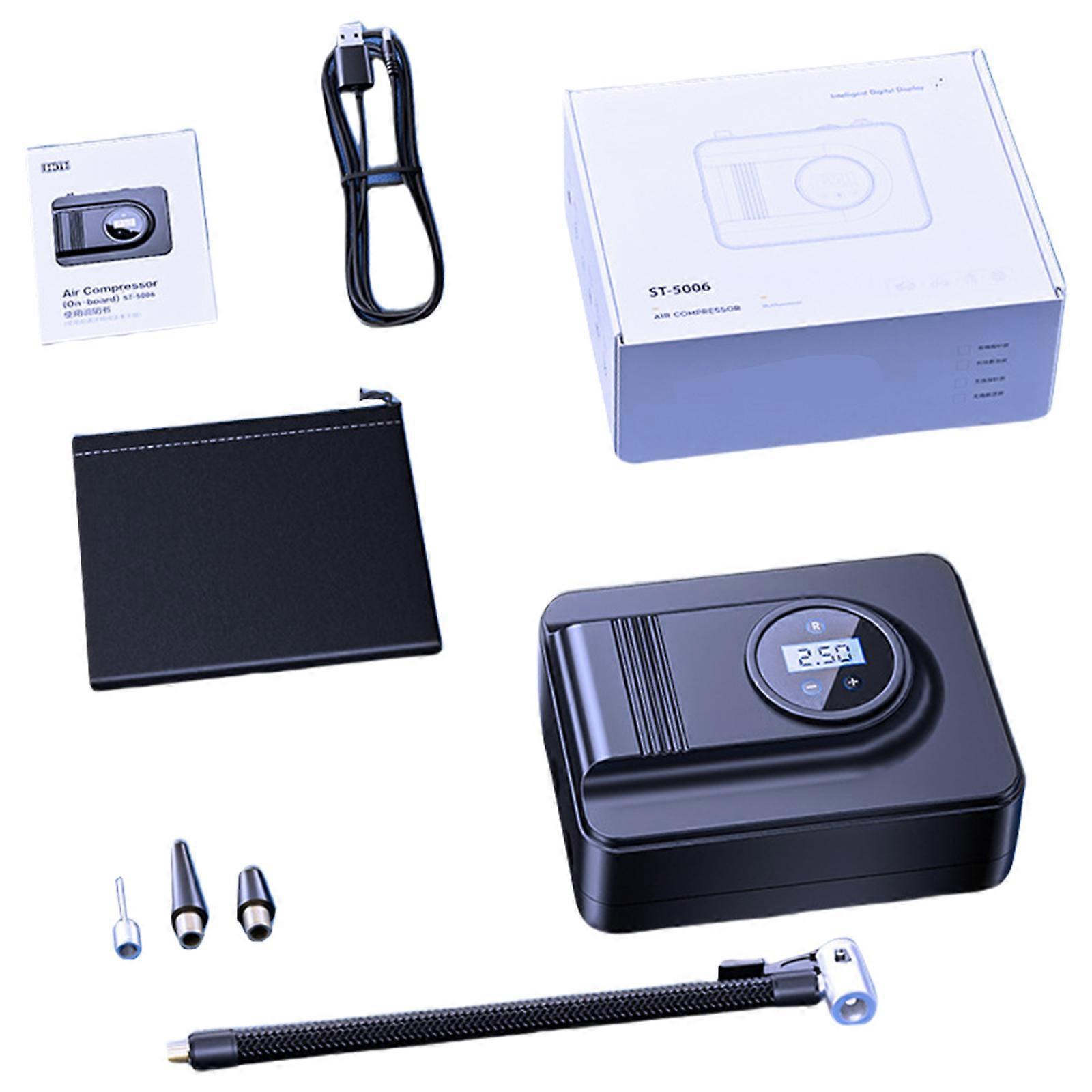 Compressore d'aria portatile per auto con pompa d'aria digitale/a puntatore, con torcia, per auto e bici, multicolore