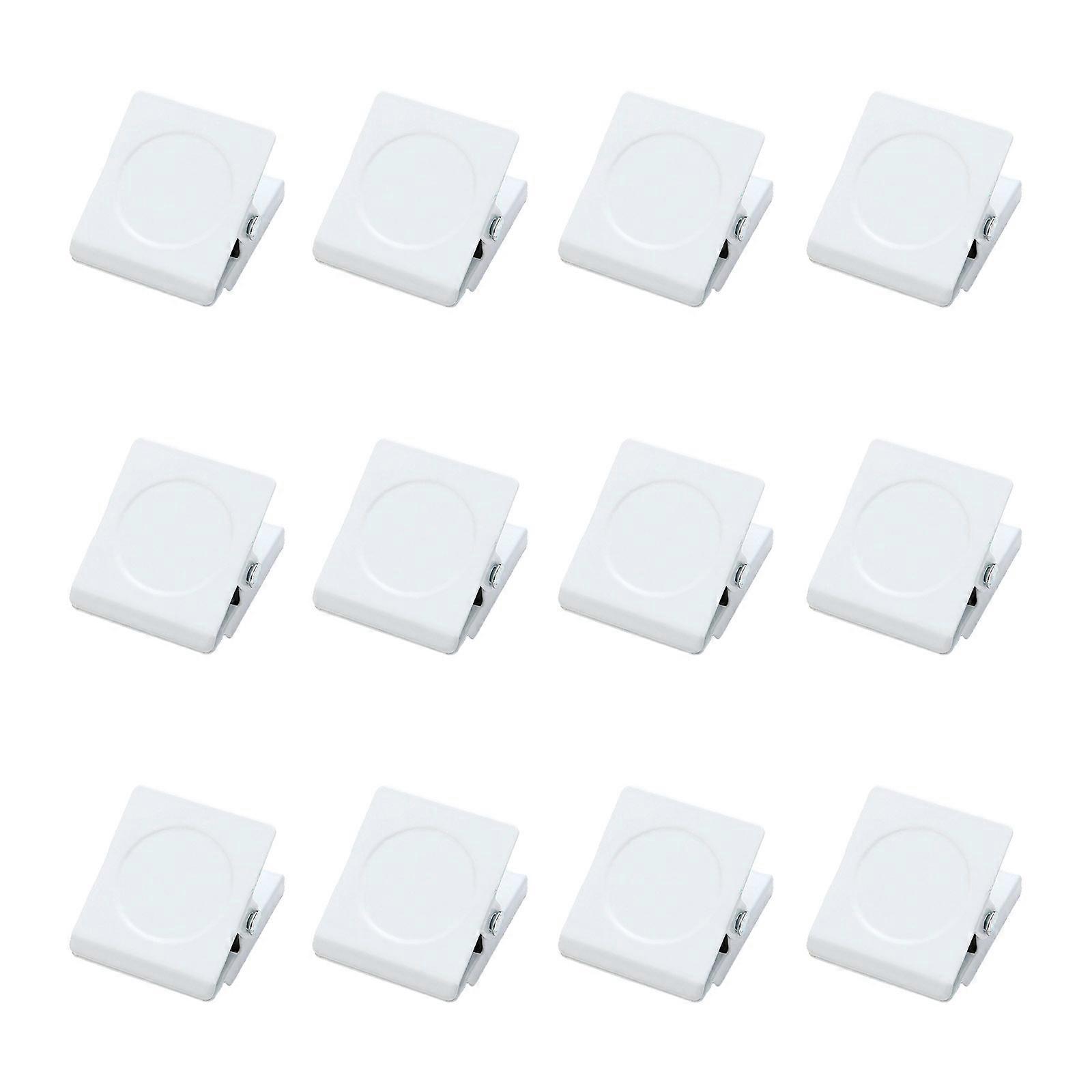 Pack of 10 Metal Magnetic Clamps for Secure Document Holding in Office Classroom Use Permanent Filing Clamps with Powerful Grip  White