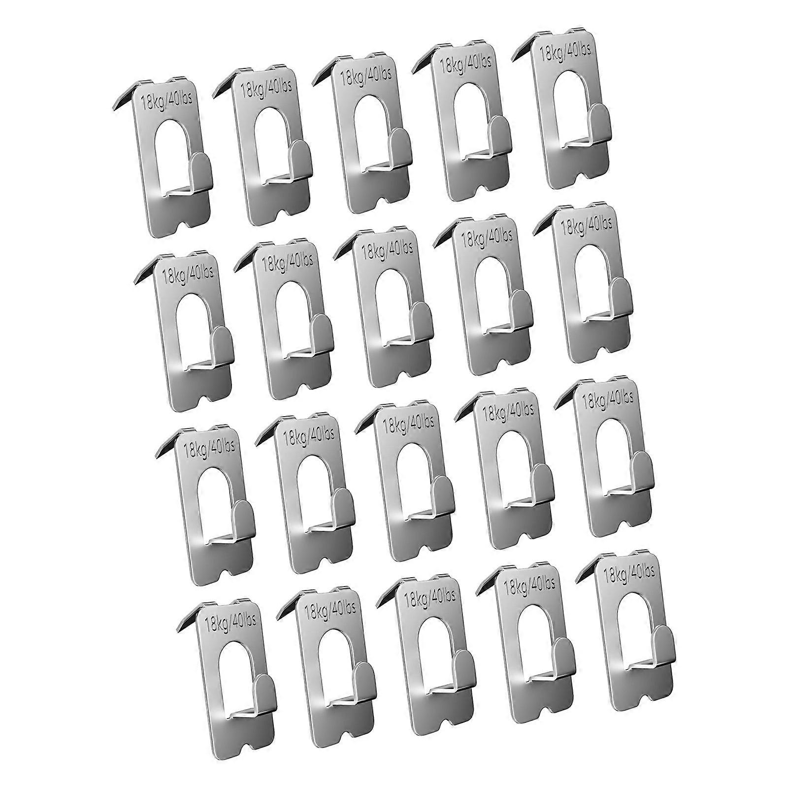 Damage Release Picture Hooks Pack Of 20 Quick Mount Nonrust Steel Claws Ideal For Dorms Temporary Displays Multicolor