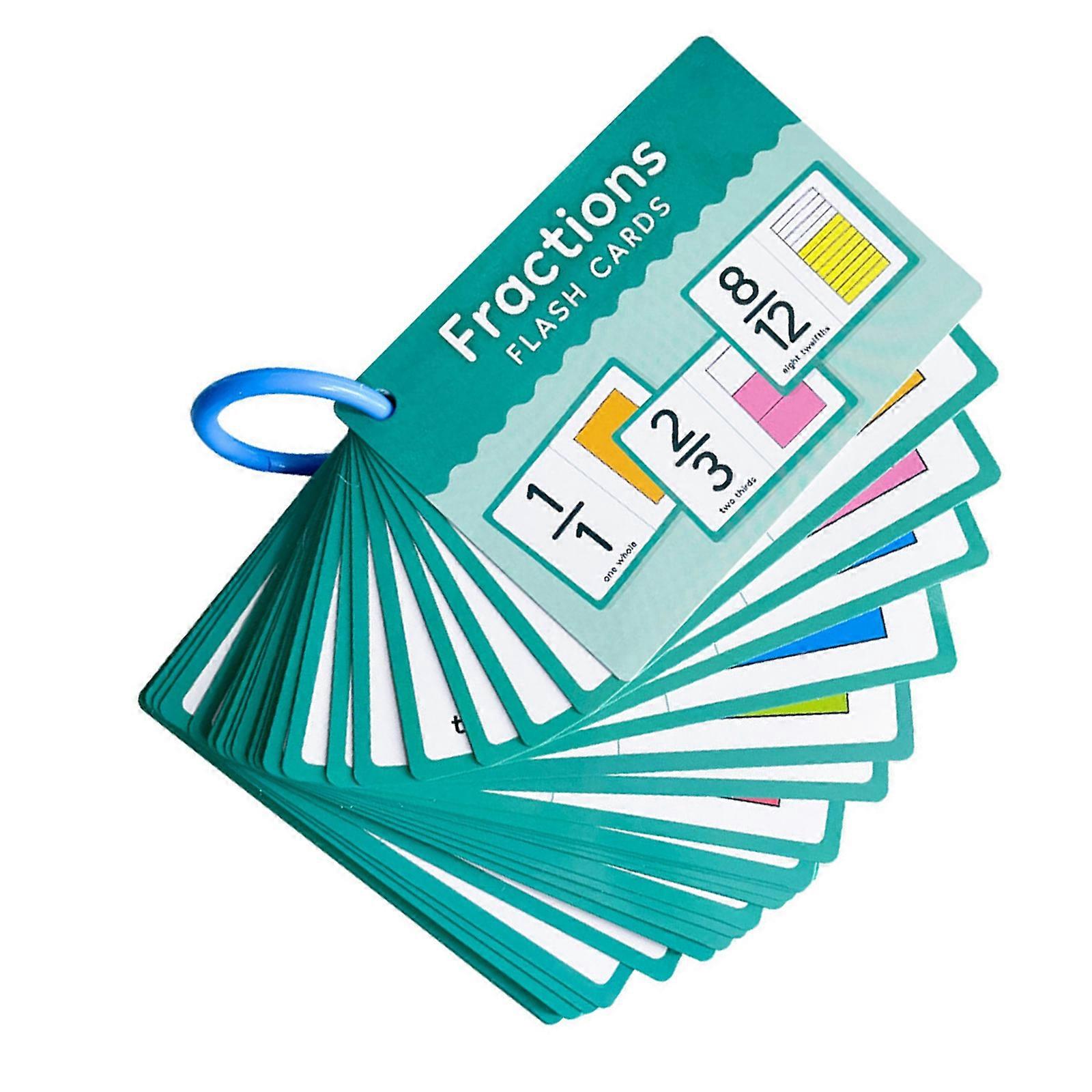 Fraction Learning Cards Set Paper Math Teaching Resource For Students Classroom Activities Home Schooling Essential Multicolor