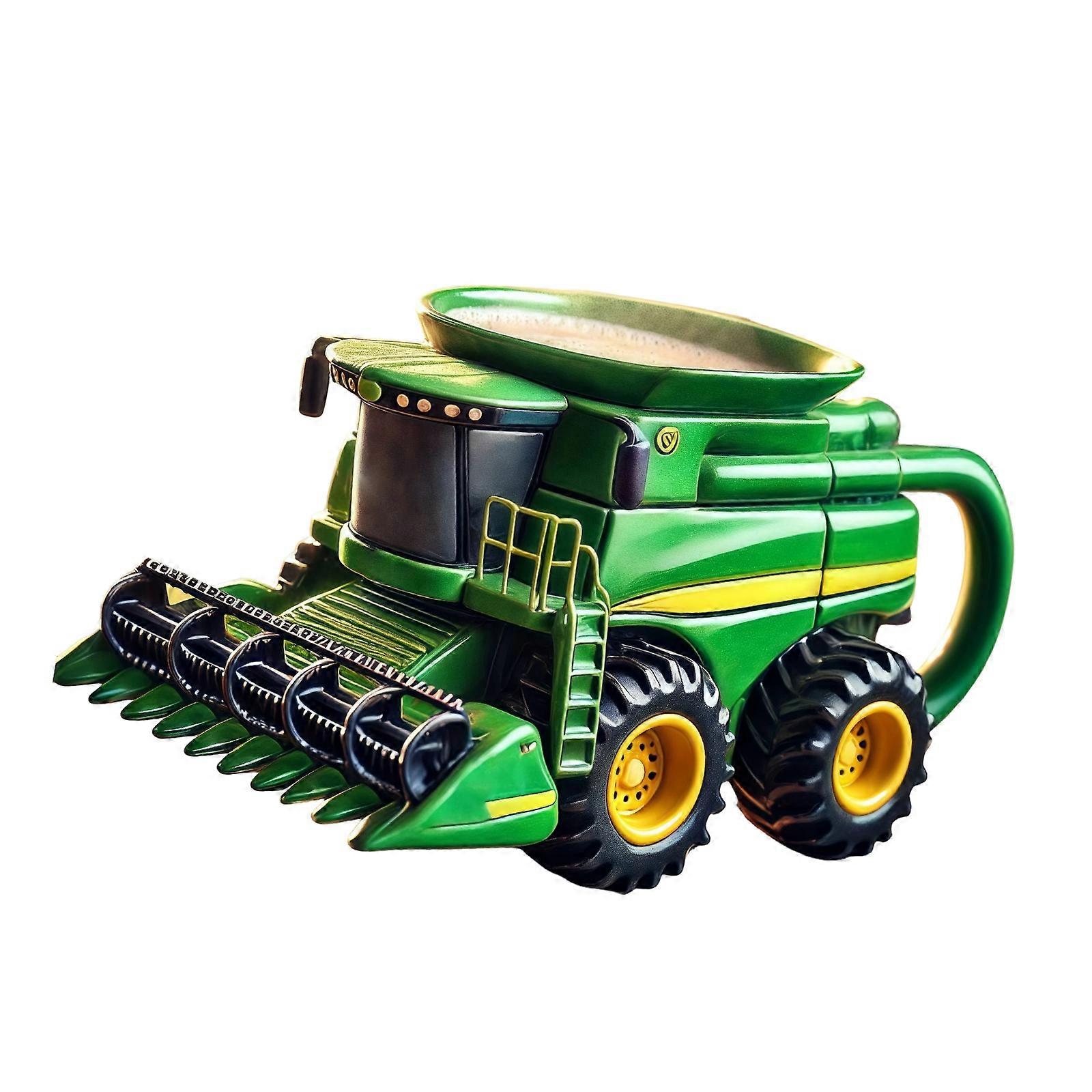 Κεραμική κούπα καφέ με θέμα το αγρόκτημα για αγρότες και λάτρεις της γεωργίας, κύπελλο σχεδιασμού τρακτέρ για χρήση στο σπίτι, γραφείο, πολύχρωμη