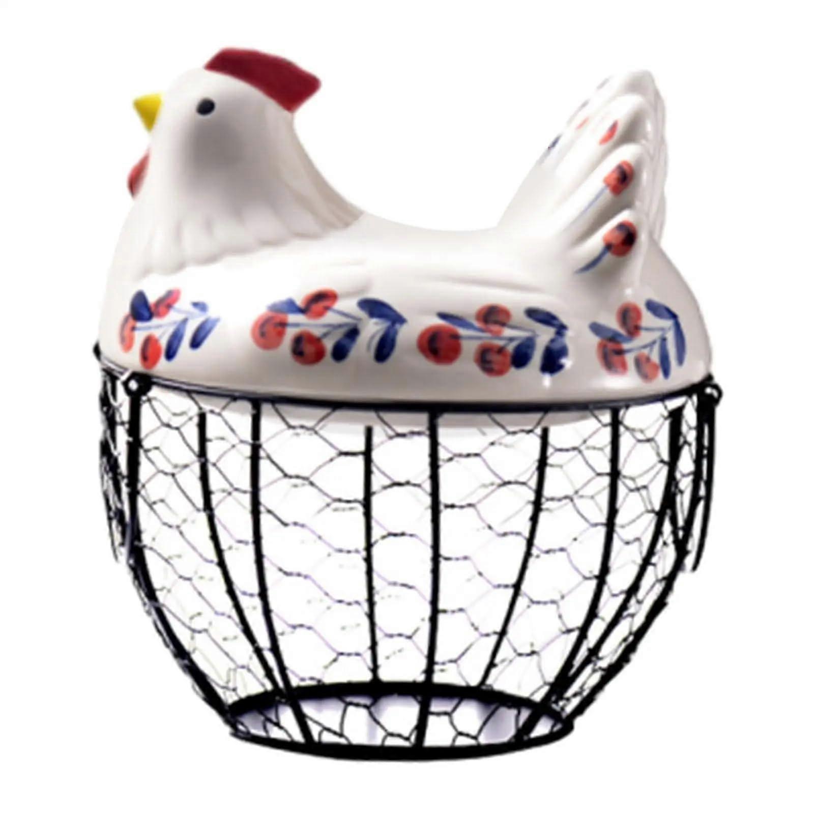 Egg Basket for Gathering Fresh Eggs Rustic Chicken Egg Holder for Kitchen Countertop and Pantry Vegetables