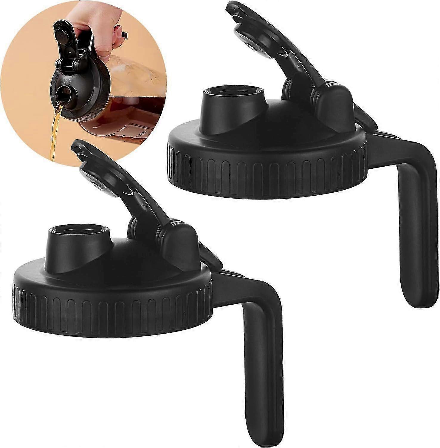 Mason Jar Pour Spout Lid for Wide Mouth Mason Jars, Pitcher Flip Cap Handle Lid 26s