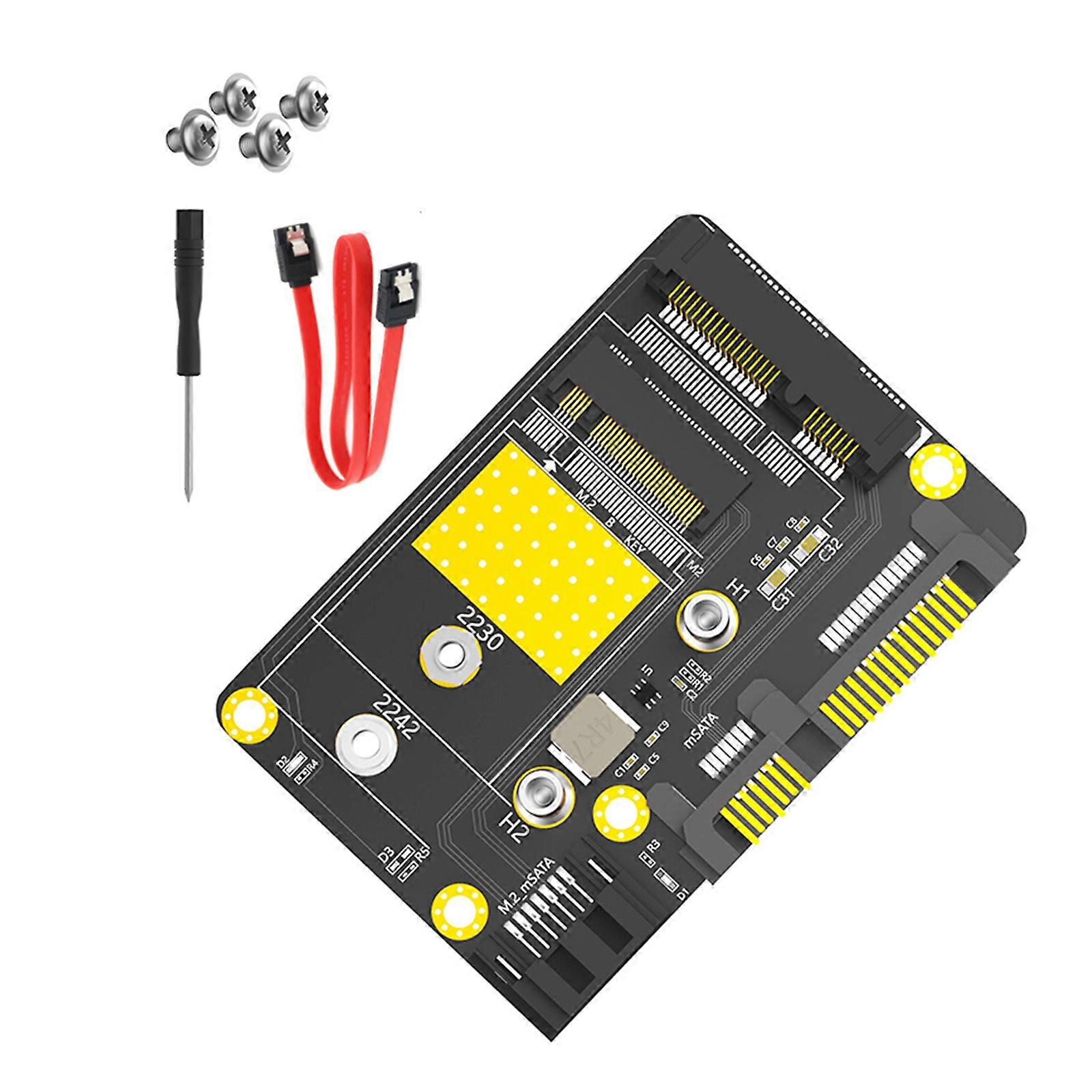 2 in 1 Msata/M.2 SSDs to Double SATA3 Connection Board Adapter Converters Card M.2 MSATA SSDs to SATA3.0 Multicolor