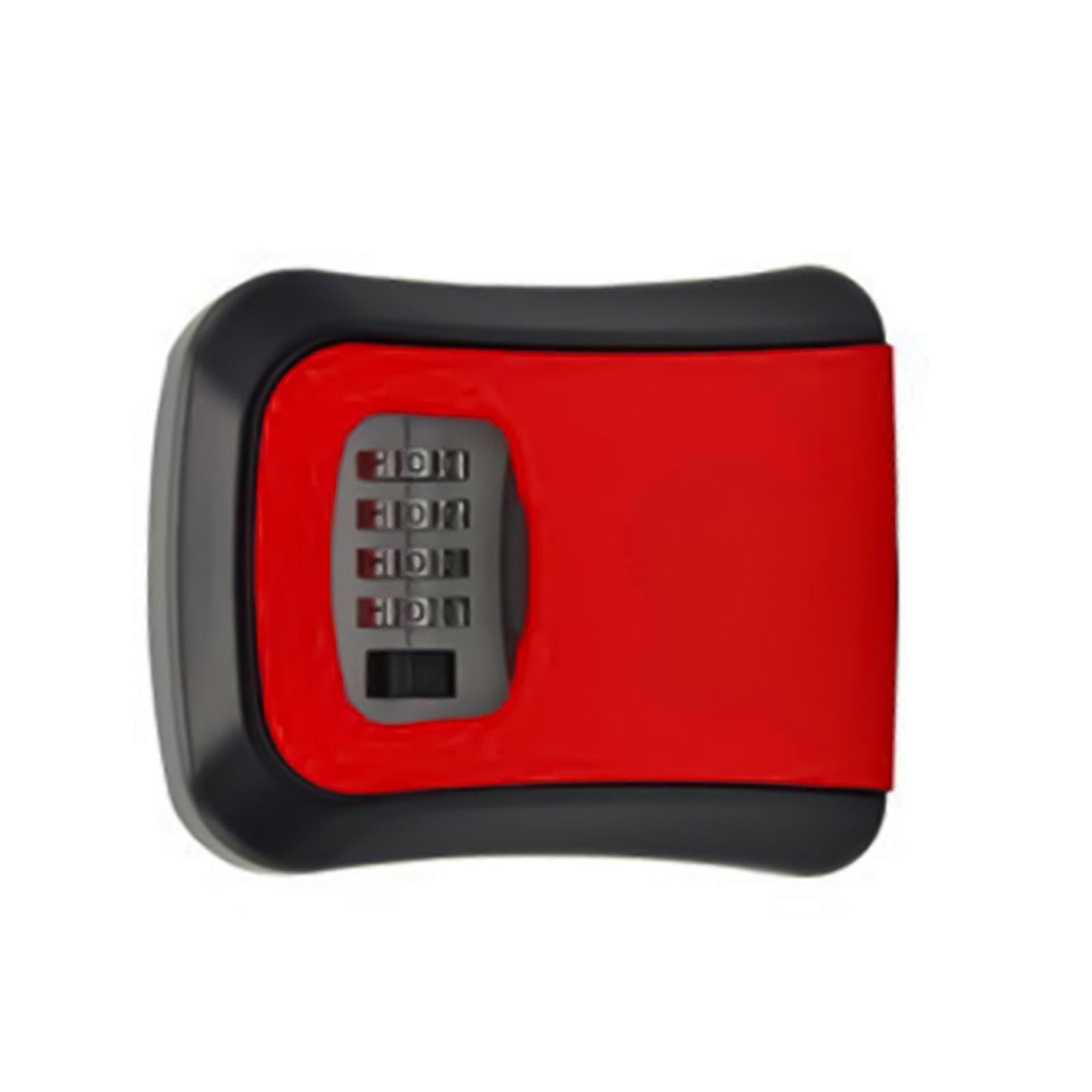 Coffre à clés à combinaison, coffre de sécurité, coffre de rangement pour clés à 4 chiffres, cache-clés extérieur, coffre-fort à clés rouge